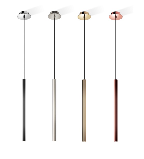 PIPE LED rippvalgusti, IP20- nikkel satiin, poleeritud messing, roosa kuld. Hind 454,40 € (km-ga)